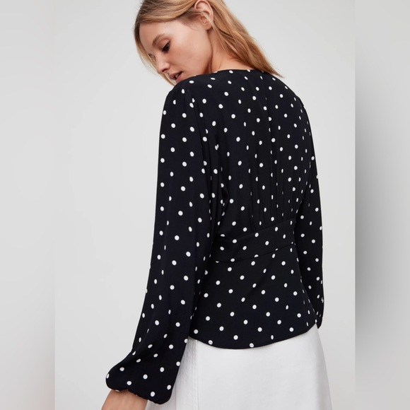 Aritzia Polka Dot Blouse - Picture 3 of 4